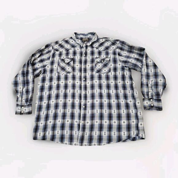 CE Schmidt Workwear Shirt Men Sz 2XL Aztec Print Button Up Southwest Western - Picture 1 of 8